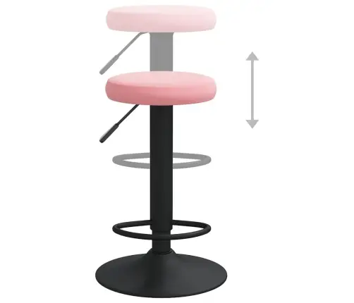 Bāra Krēsli, 2 Gab., Rozā Samts Vidaxl