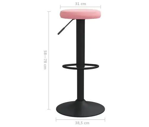 Bāra Krēsli, 2 Gab., Rozā Samts Vidaxl
