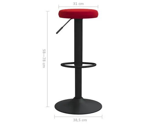 Bāra Krēsli, 2 Gab., Vīnsarkans Samts Vidaxl