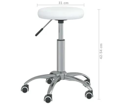 Grozāms Biroja Krēsls, Balta Mākslīgā Āda Vidaxl