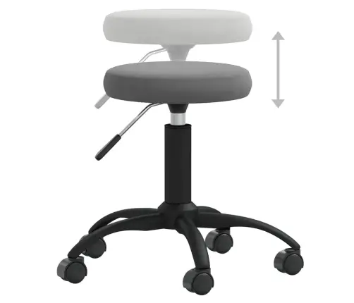 Grozāms Biroja Krēsls, Tumši Pelēks, Samts Vidaxl