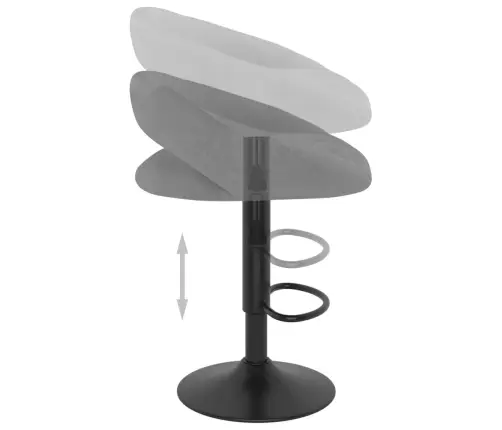 Bāra Krēsli, 2 Gab., Gaiši Pelēks Samts Vidaxl