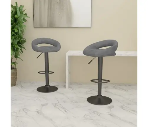 Bāra Krēsli, 2 Gab., Gaiši Pelēks Samts Vidaxl