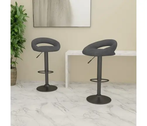 Bāra Krēsli, 2 Gab., Tumši Pelēks Samts Vidaxl