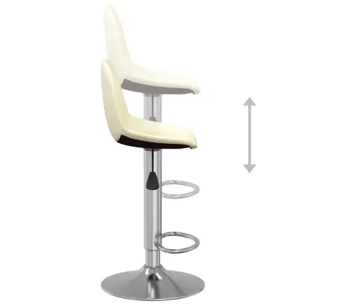 Baro Taburetės, 2Vnt., Kreminės Spalvos, Audinys