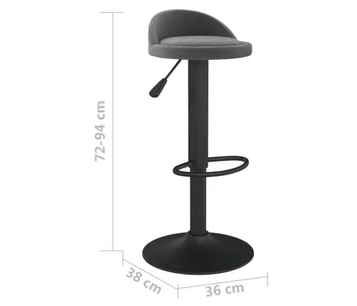 Bāra Krēsls, Tumši Pelēks Samts Vidaxl