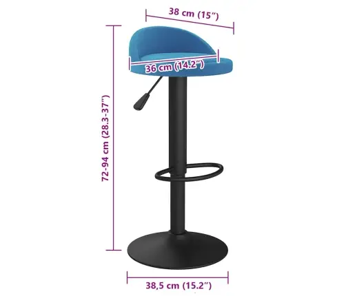 Bāra Krēsls, Zils Samts Vidaxl