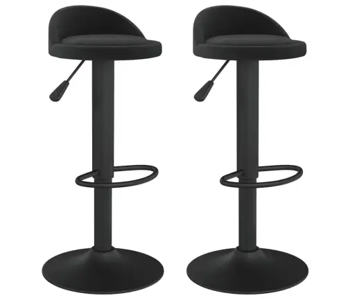 Baro Taburetės, 2Vnt., Juodos Spalvos, Aksomas