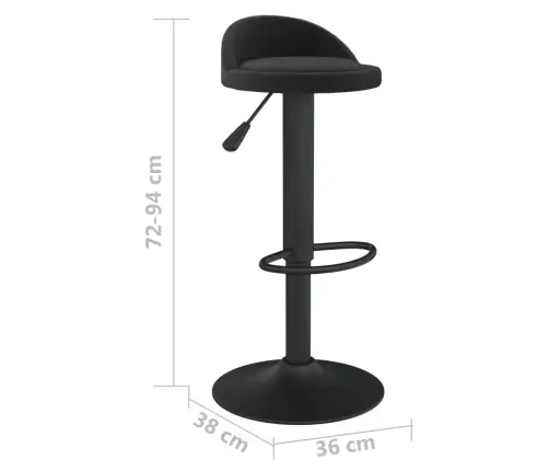 Baro Taburetės, 2Vnt., Juodos Spalvos, Aksomas