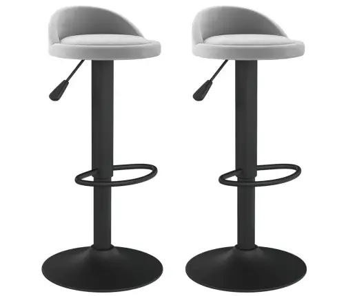 Bāra Krēsli, 2 Gab., Gaiši Pelēks Samts Vidaxl