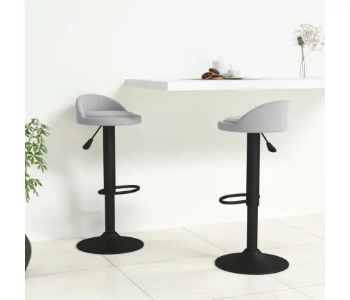 Bāra Krēsli, 2 Gab., Gaiši Pelēks Samts Vidaxl