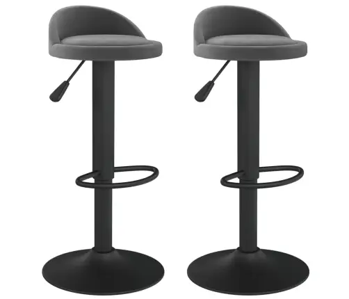 Bāra Krēsli, 2 Gab., Tumši Pelēks Samts Vidaxl