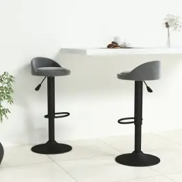 Bāra Krēsli, 2 Gab., Tumši Pelēks Samts Vidaxl