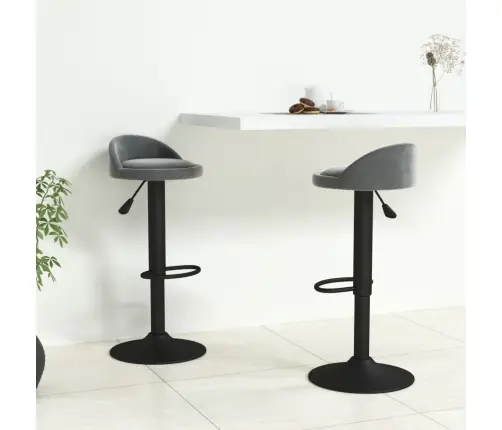 Bāra Krēsli, 2 Gab., Tumši Pelēks Samts Vidaxl