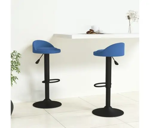Bāra Krēsli, 2 Gab., Zils Samts Vidaxl