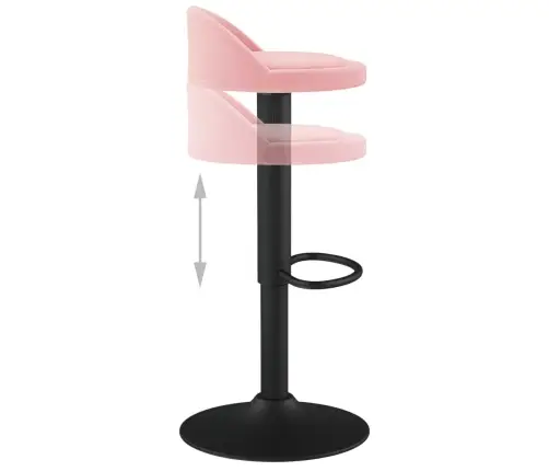 Baro Taburetės, 2Vnt., Rožinės Spalvos, Aksomas