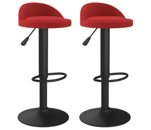 Baro Taburetės, 2Vnt., Raudonojo Vyno Spalvos, Aksomas
