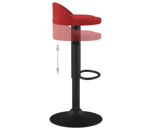 Baro Taburetės, 2Vnt., Raudonojo Vyno Spalvos, Aksomas