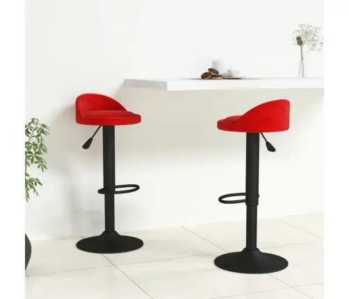 Baro Taburetės, 2Vnt., Raudonojo Vyno Spalvos, Aksomas