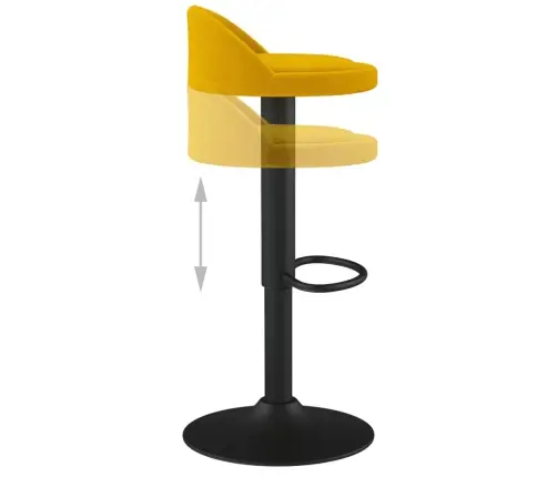 Bāra Krēsli, 2 Gab., Dzeltens Samts Vidaxl