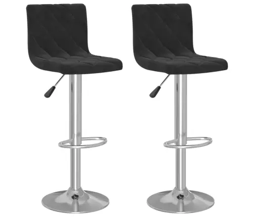 Baro Taburetės, 2Vnt., Juodos Spalvos, Aksomas