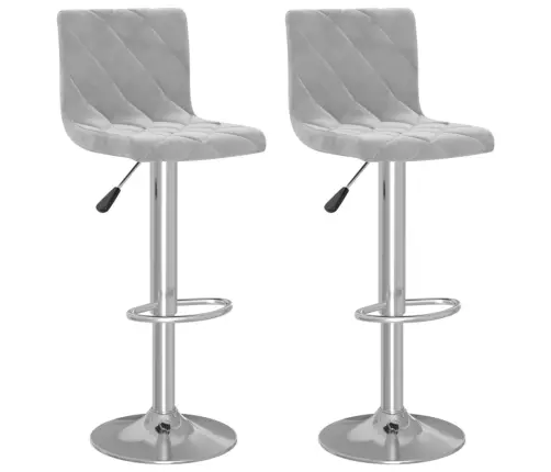Bāra Krēsli, 2 Gab., Gaiši Pelēks Samts Vidaxl