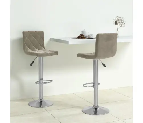 Bāra Krēsli, 2 Gab., Gaiši Pelēks Samts Vidaxl