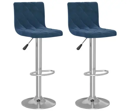 Bāra Krēsli, 2 Gab., Zils Samts Vidaxl