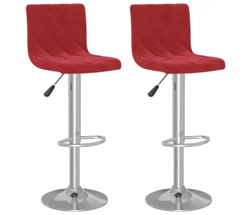 Bāra Krēsli, 2 Gab., Vīnsarkans Samts Vidaxl