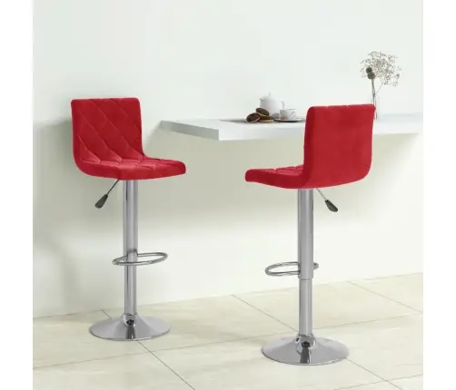 Bāra Krēsli, 2 Gab., Vīnsarkans Samts Vidaxl