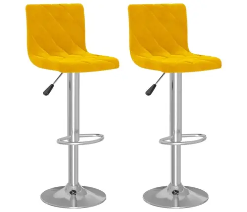 Bāra Krēsli, 2 Gab., Sinepju Dzeltens Samts Vidaxl