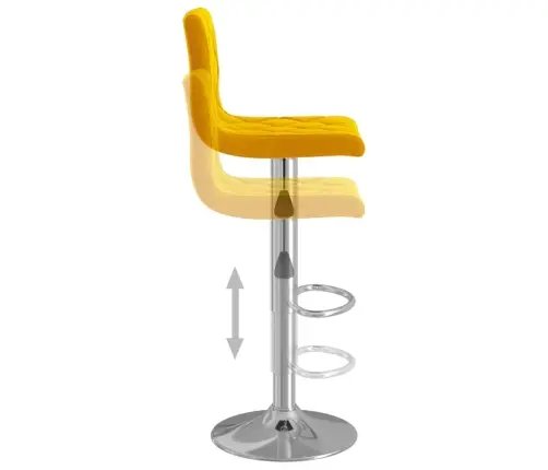 Bāra Krēsli, 2 Gab., Sinepju Dzeltens Samts Vidaxl