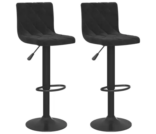 Bāra Krēsli, 2 Gab., Melns Samts Vidaxl