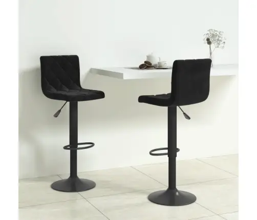 Bāra Krēsli, 2 Gab., Melns Samts Vidaxl
