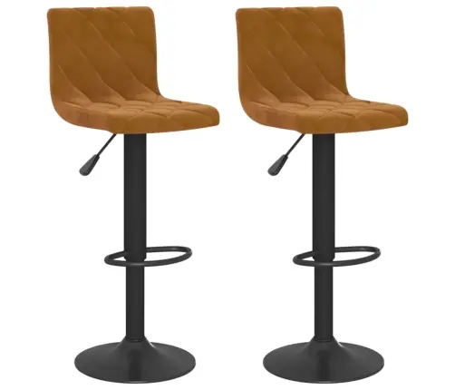 Bāra Krēsli, 2 Gab., Brūns Samts Vidaxl