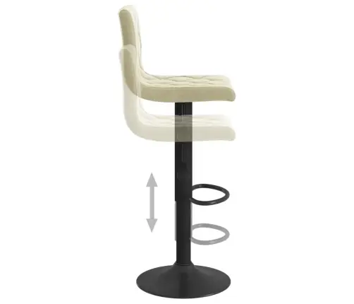 Baro Taburetės, 2Vnt., Kreminės Spalvos, Aksomas