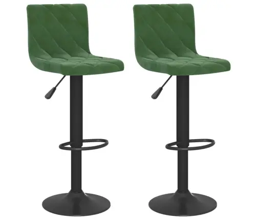 Bāra Krēsli, 2 Gab., Tumši Zaļš Samts Vidaxl
