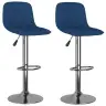 Bāra Krēsli, 2 Gab., Zils Audums Vidaxl