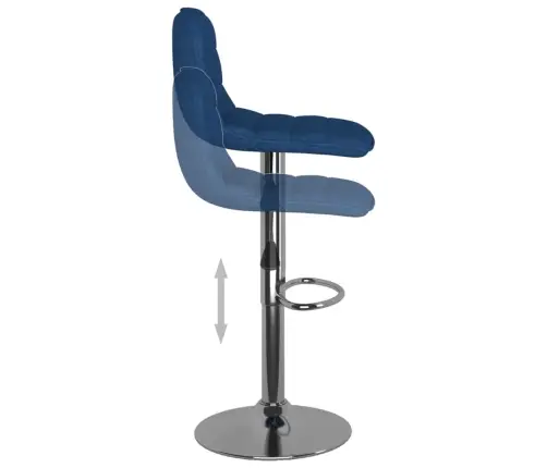Bāra Krēsli, 2 Gab., Zils Audums Vidaxl