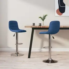 Bāra Krēsli, 2 Gab., Zils Audums Vidaxl
