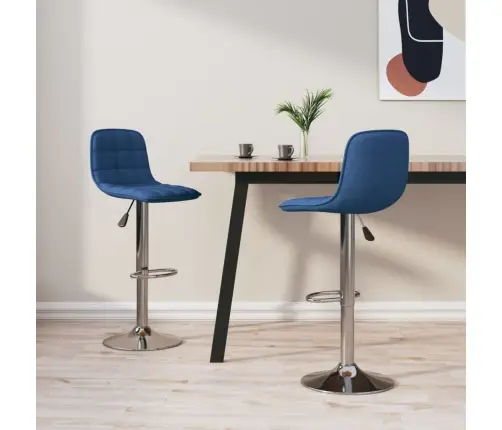 Bāra Krēsli, 2 Gab., Zils Audums Vidaxl