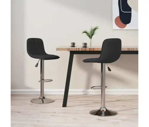 Bāra Krēsli, 2 Gab., Melns Audums Vidaxl
