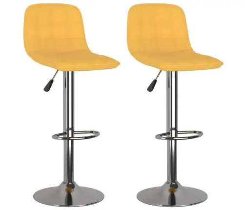 Baro Taburetės, 2Vnt., Geltonos Spalvos, Audinys