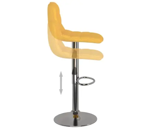 Baro Taburetės, 2Vnt., Geltonos Spalvos, Audinys