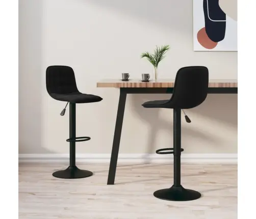 Bāra Krēsli, 2 Gab., Melns Samts Vidaxl