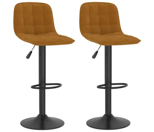 Bāra Krēsli, 2 Gab., Brūns Samts Vidaxl