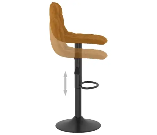 Bāra Krēsli, 2 Gab., Brūns Samts Vidaxl