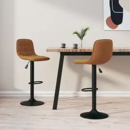 Bāra Krēsli, 2 Gab., Brūns Samts Vidaxl
