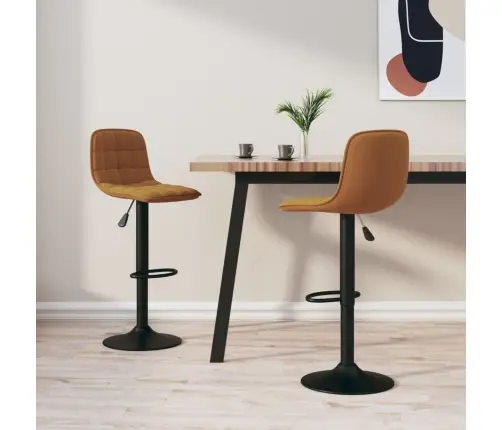 Bāra Krēsli, 2 Gab., Brūns Samts Vidaxl