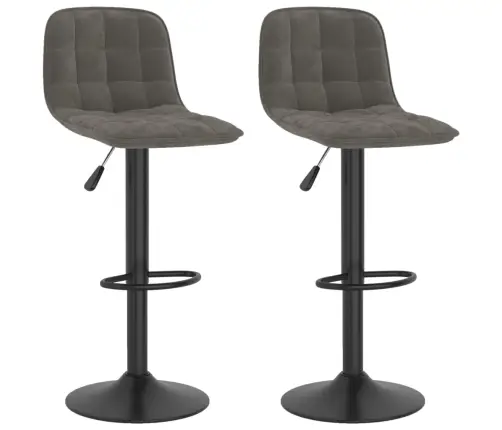 Bāra Krēsli, 2 Gab., Tumši Pelēks Samts Vidaxl